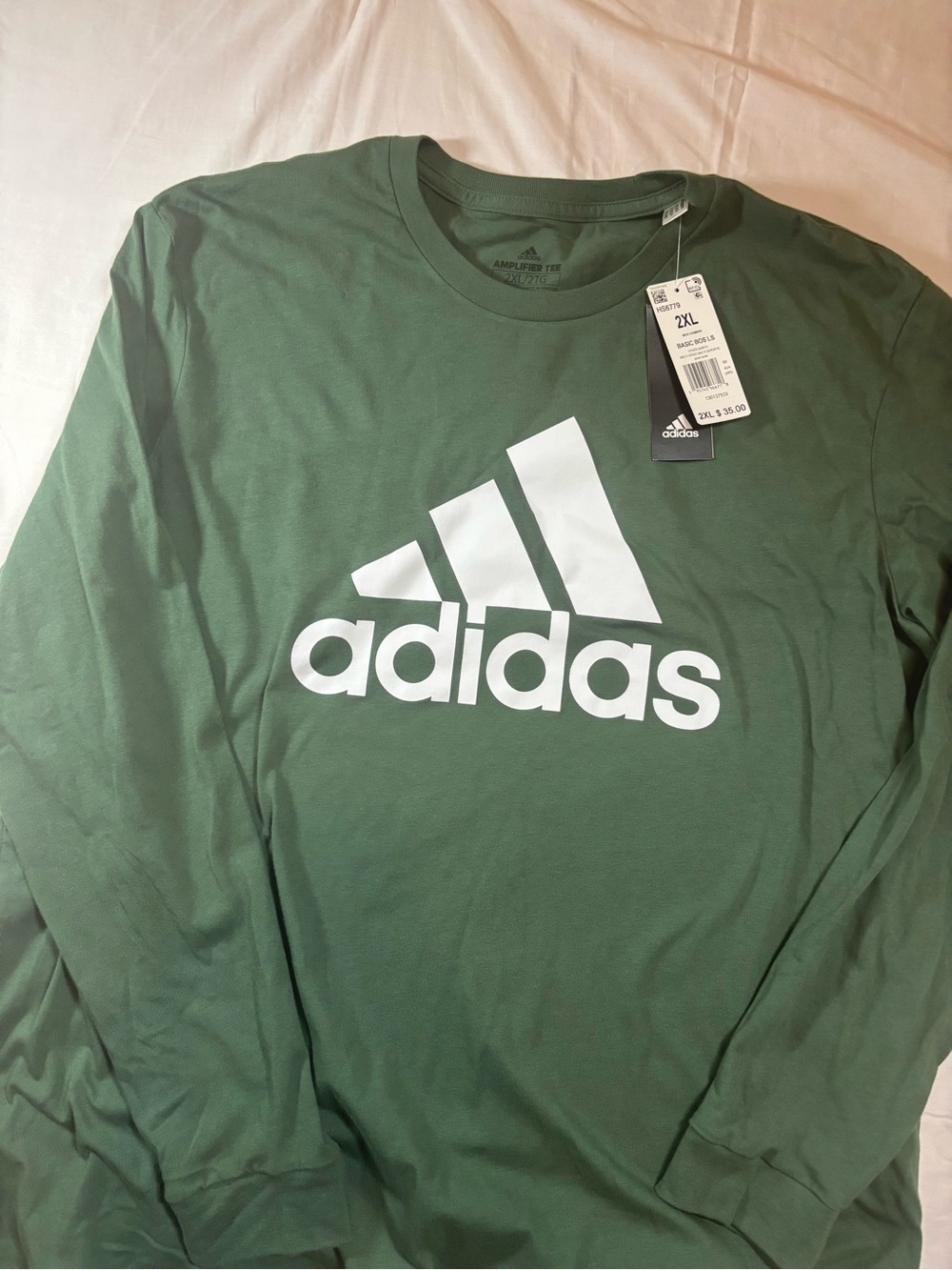 adidas Amplifier Long Sleeve Shirt Men's 2XL Green Oxide NWT HS6779